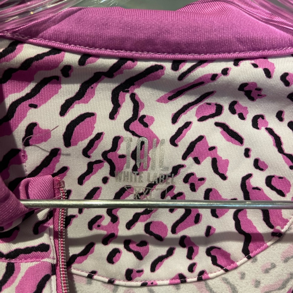 Tail Pink and White Patterned Women's Long Sleeved golf Shirt XXL - Picture 2 of 2